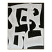 Abstract black and white geometric painting by [Brand].