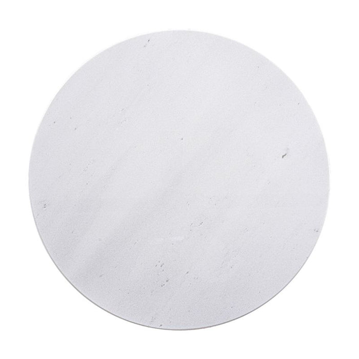 Mason Round Side Table - Black, Marble Wood, 45cm