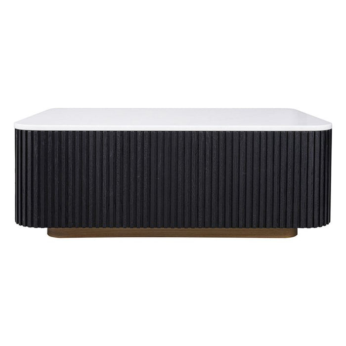 Mason Rectangle Coffee Table - Black, Marble Wood, 100cm