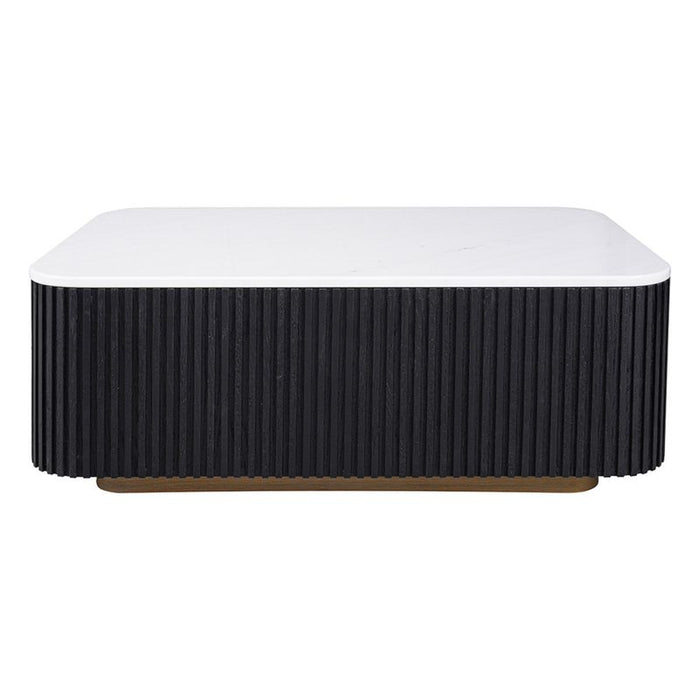 Mason Rectangle Coffee Table - Black, Marble Wood, 100cm
