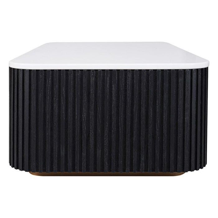 Mason Rectangle Coffee Table - Black, Marble Wood, 100cm