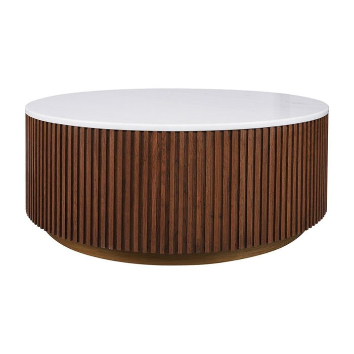 Mason Round Coffee Table - Medium Walnut, 90cm