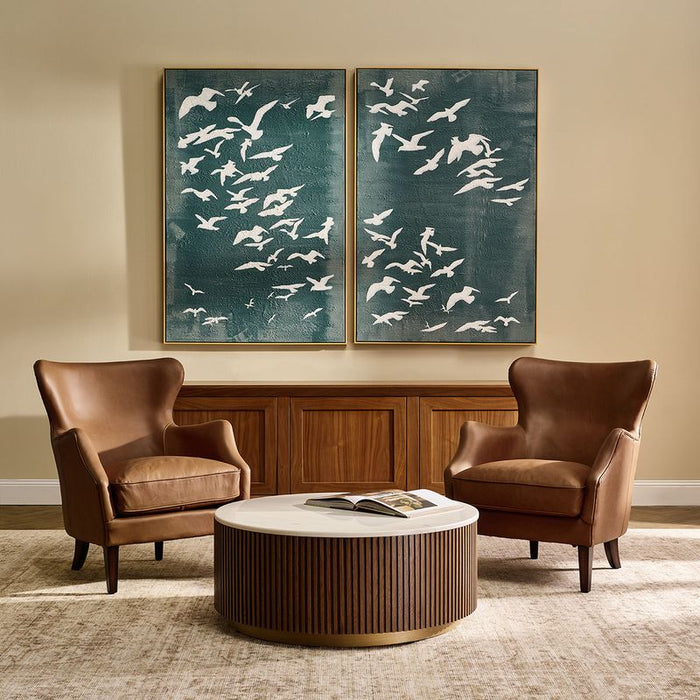 Mason Round Coffee Table - Medium Walnut, 90cm