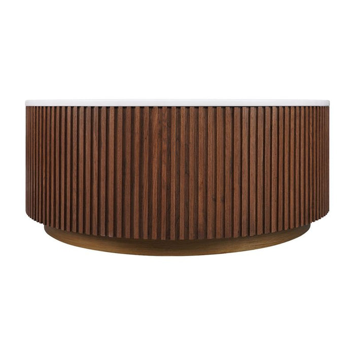 Mason Round Coffee Table - Medium Walnut, 90cm