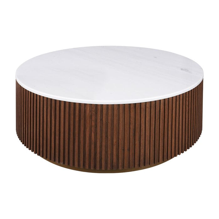 Mason Round Coffee Table - Medium Walnut, 90cm