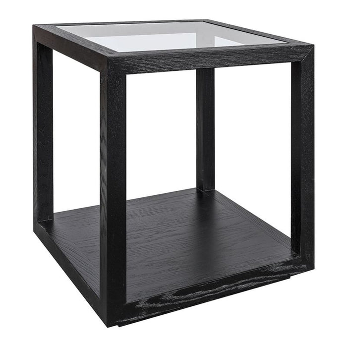 Sadie Oak Square Side Table - Large Black, 50cm