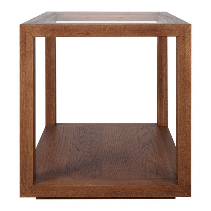 Sadie Oak Square Side Table - Large Walnut, 50cm