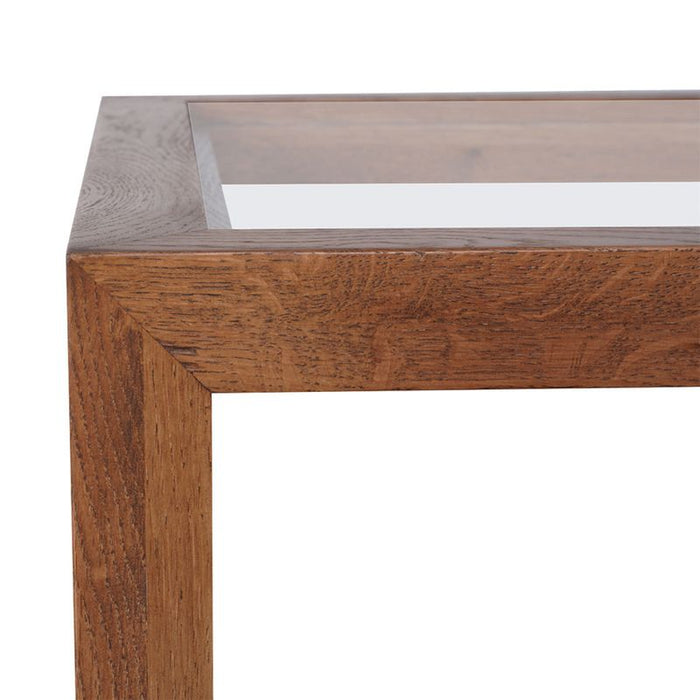 Sadie Oak Square Side Table - Large Walnut, 50cm