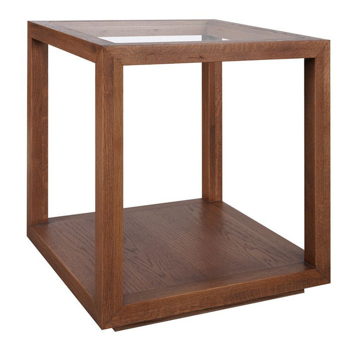 Sadie Oak Square Side Table - Large Walnut, 50cm