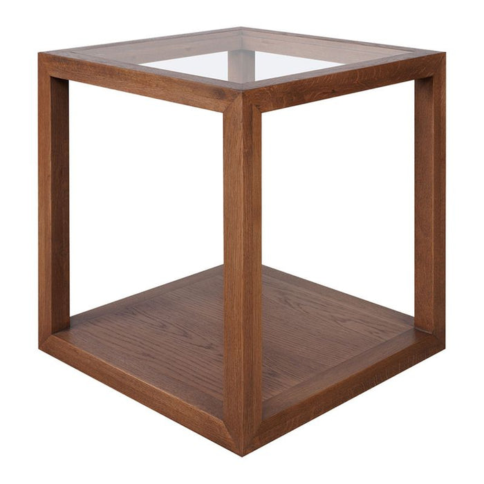 Sadie Oak Square Side Table - Large Walnut, 50cm