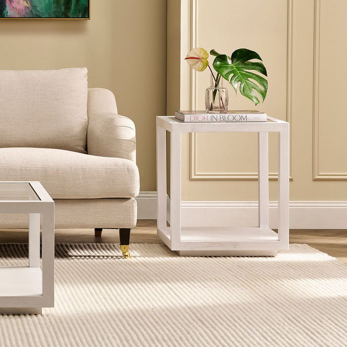 Sadie Oak Square Side Table - Large White, 50cm