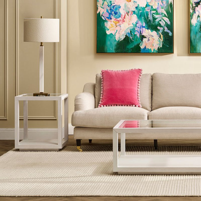 Sadie Oak Square Side Table - Large White, 50cm