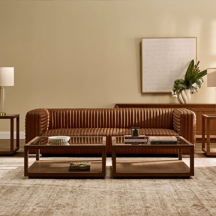 Sadie Oak Square Coffee Table - Walnut, 90cm