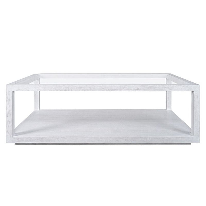 Sadie Oak Rectangle Coffee Table - White, 120cm