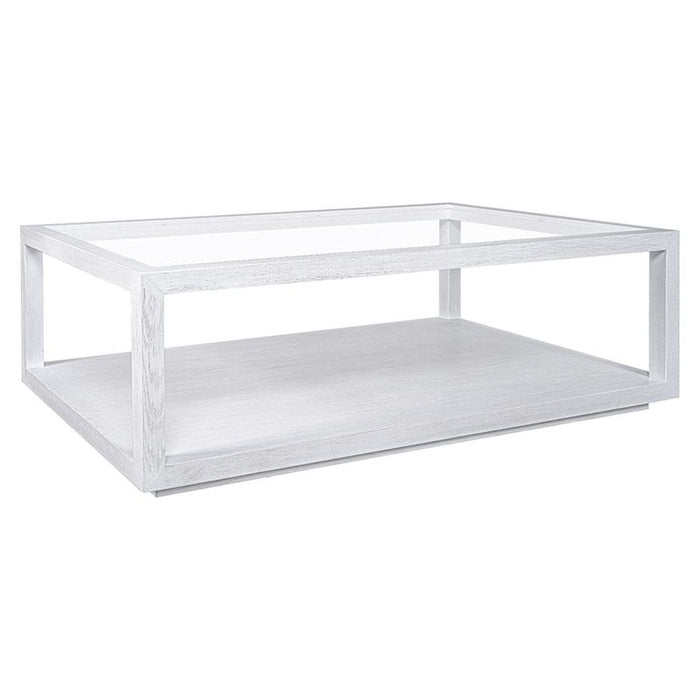 Sadie Oak Rectangle Coffee Table - White, 120cm