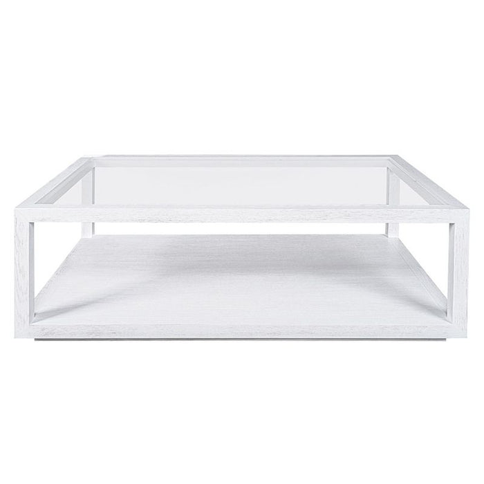 Sadie Oak Rectangle Coffee Table - White, 120cm