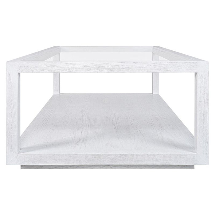 Sadie Oak Rectangle Coffee Table - White, 120cm