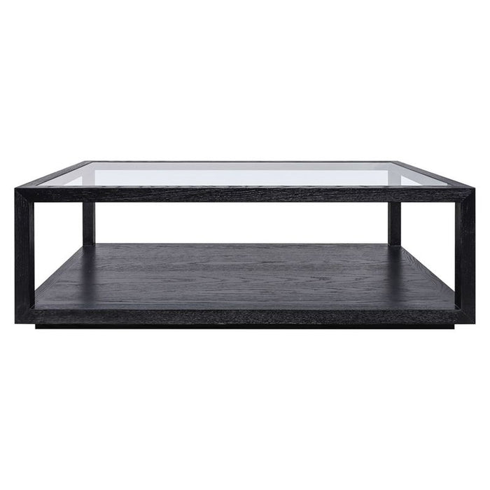 Sadie Oak Rectangle Coffee Table - Black, 120cm