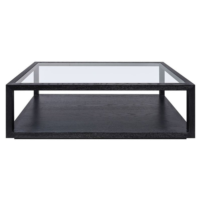 Sadie Oak Rectangle Coffee Table - Black, 120cm