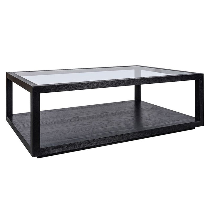 Sadie Oak Rectangle Coffee Table - Black, 120cm