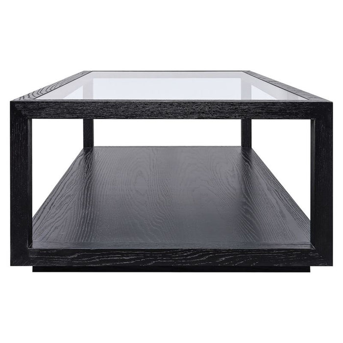 Sadie Oak Rectangle Coffee Table - Black, 120cm