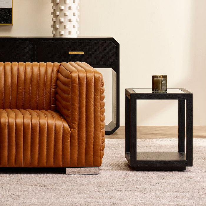 Sadie Oak Square Side Table - Medium Black, 40cm