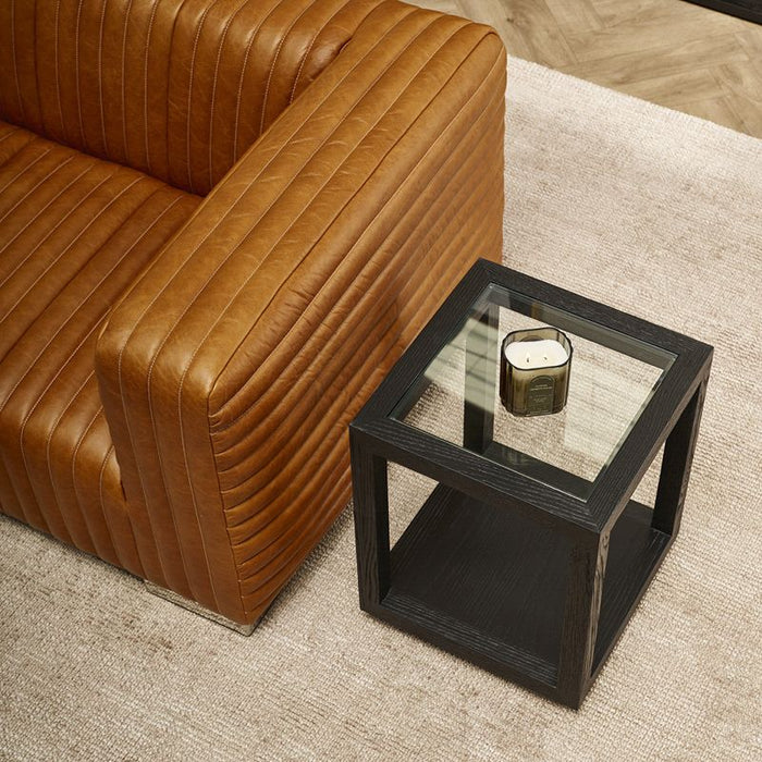 Sadie Oak Square Side Table - Medium Black, 40cm