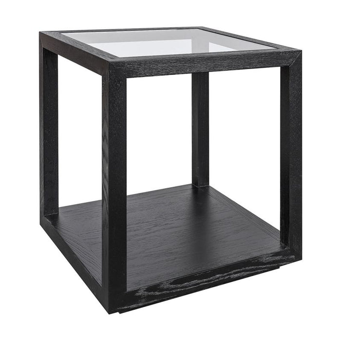 Sadie Oak Square Side Table - Medium Black, 40cm