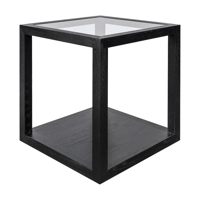Sadie Oak Square Side Table - Medium Black, 40cm