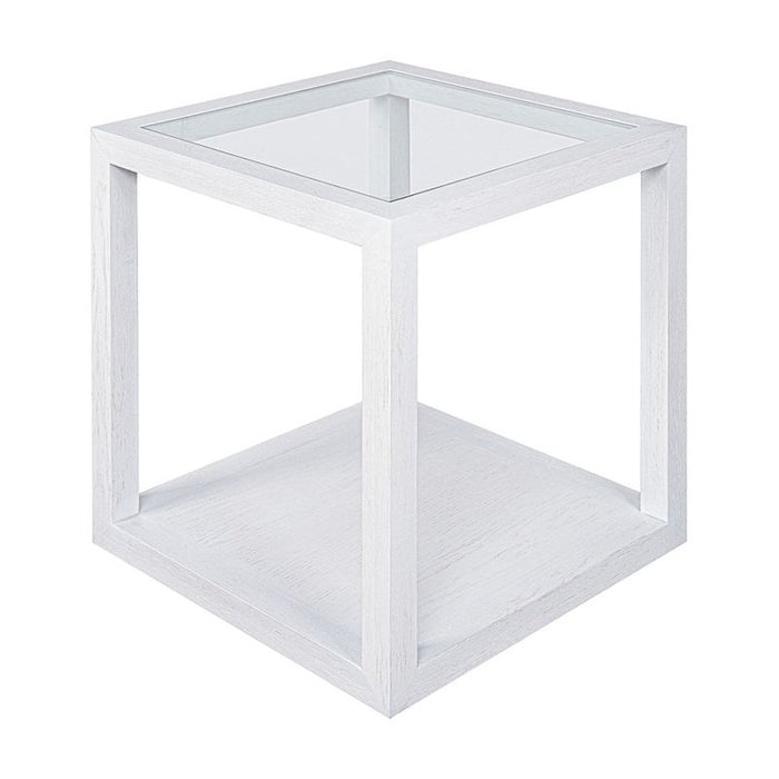 Sadie Oak Square Side Table - Medium White, 40cm