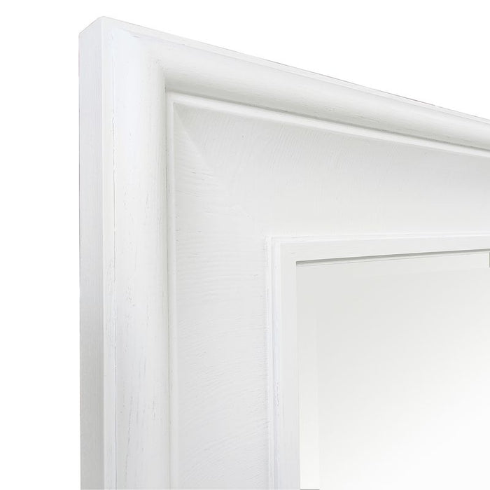 Bateman Floor Mirror - White, Glass, 201cm H