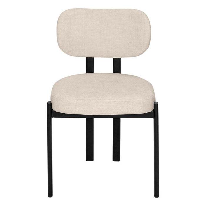 Stuart Dining Chair - Natural Chenille, Fabric Metal