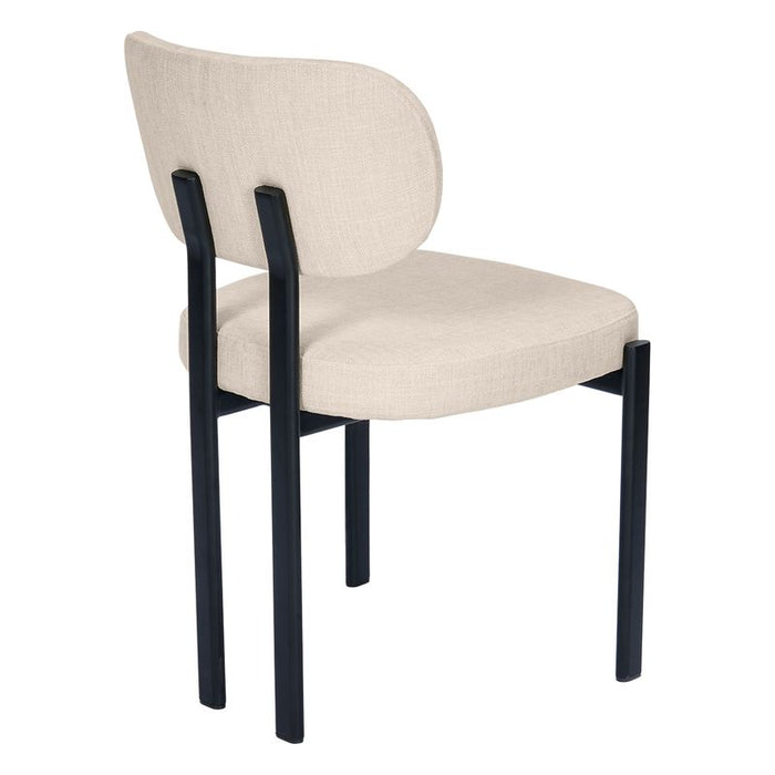 Stuart Dining Chair - Natural Chenille, Fabric Metal