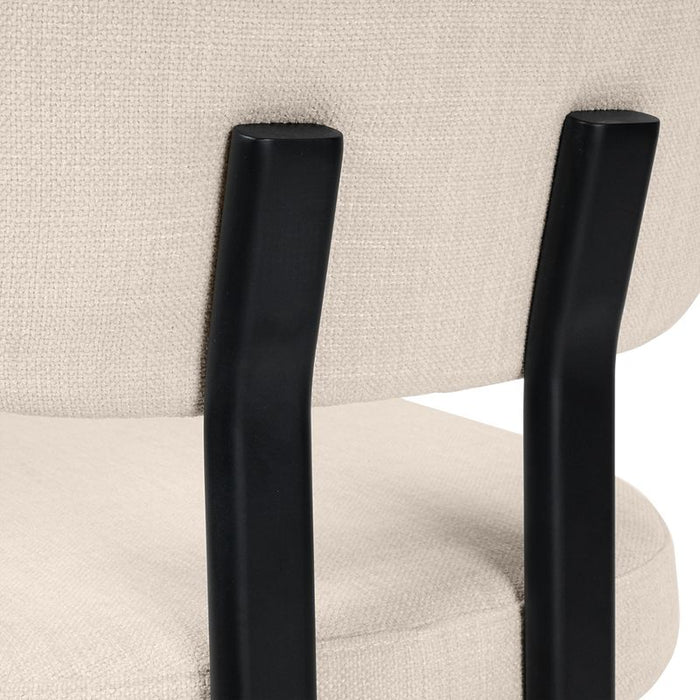 Stuart Dining Chair - Natural Chenille, Fabric Metal