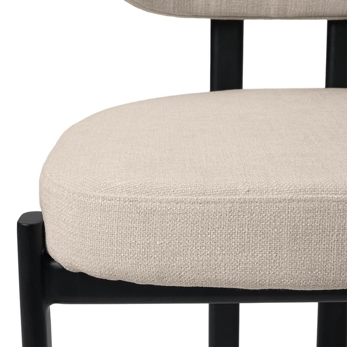 Stuart Dining Chair - Natural Chenille, Fabric Metal