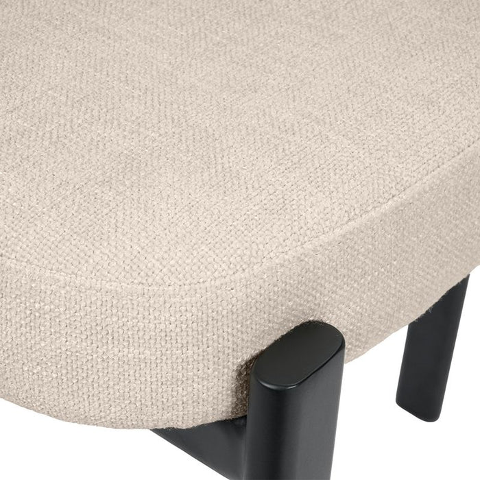 Stuart Dining Chair - Natural Chenille, Fabric Metal