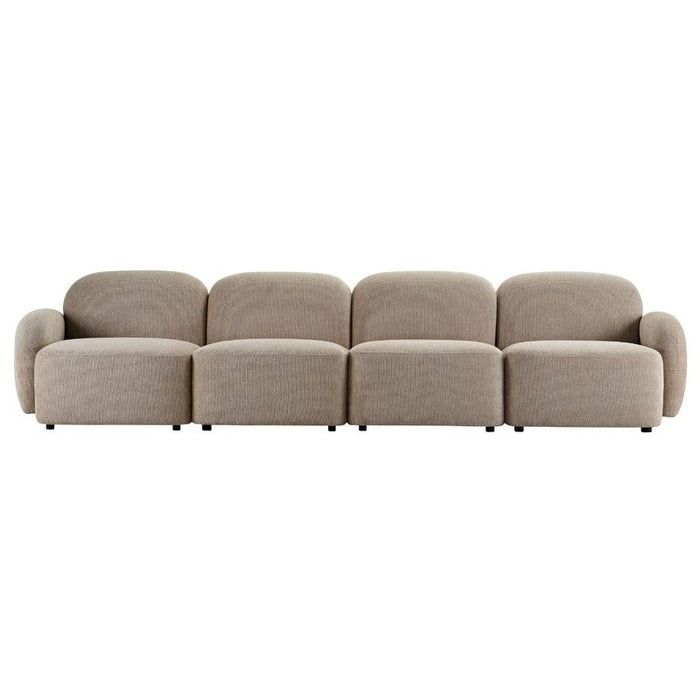 Ramona Modular 4 Seater Sofa - Taupe, Fabric Wood, 338cm