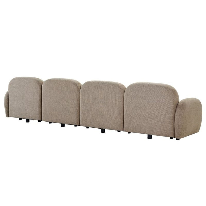 Ramona Modular 4 Seater Sofa - Taupe, Fabric Wood, 338cm