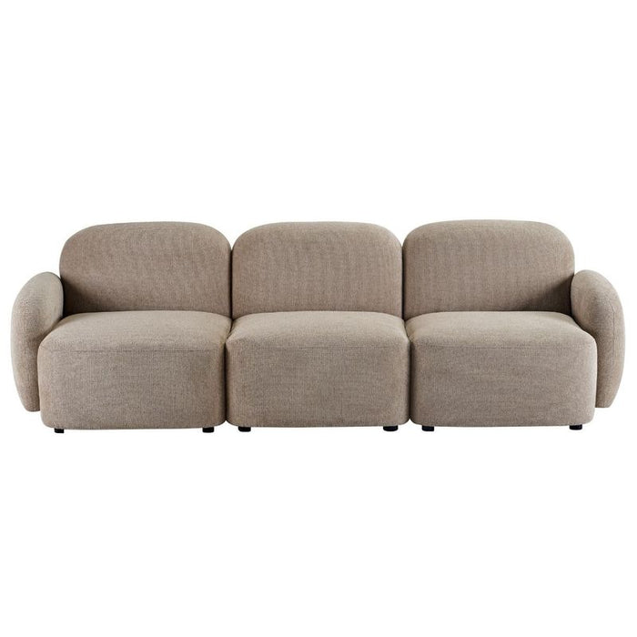 Ramona Modular 3 Seater Sofa - Taupe, Fabric Wood, 261cm