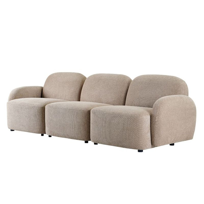 Ramona Modular 3 Seater Sofa - Taupe, Fabric Wood, 261cm