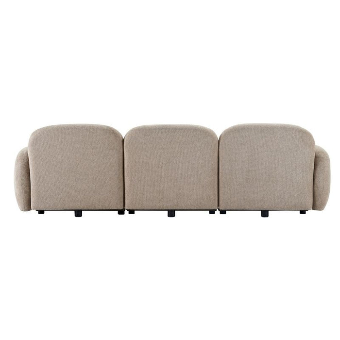 Ramona Modular 3 Seater Sofa - Taupe, Fabric Wood, 261cm
