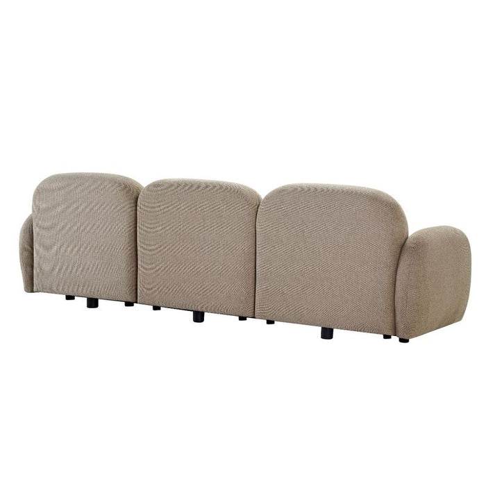 Ramona Modular 3 Seater Sofa - Taupe, Fabric Wood, 261cm