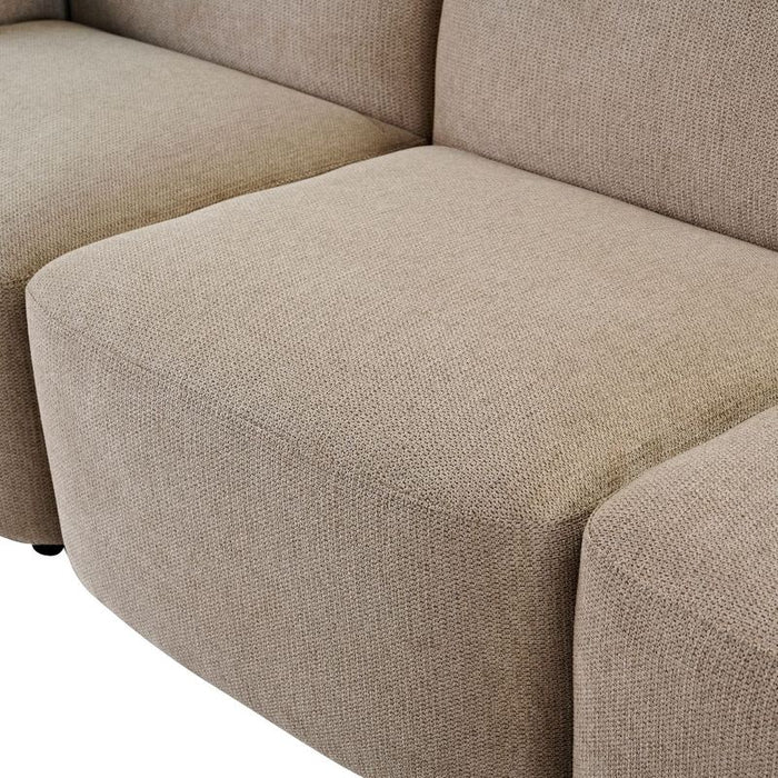 Ramona Modular 3 Seater Sofa - Taupe, Fabric Wood, 261cm