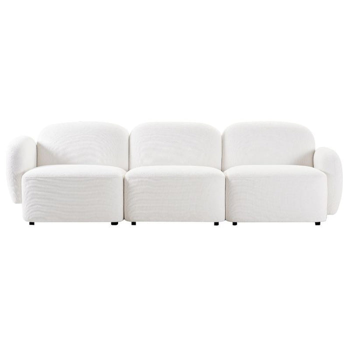 Ramona Modular 3 Seater Sofa - White, Fabric Wood, 261cm