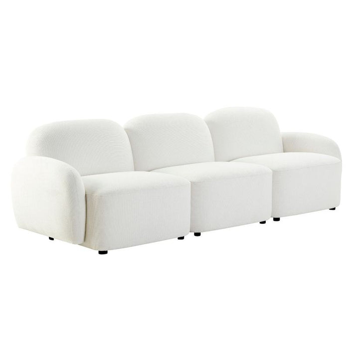 Ramona Modular 3 Seater Sofa - White, Fabric Wood, 261cm