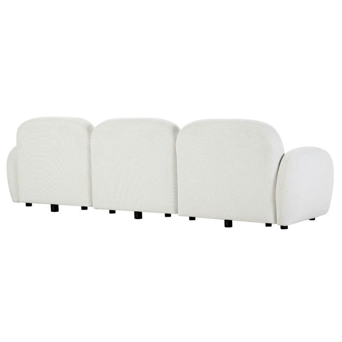 Ramona Modular 3 Seater Sofa - White, Fabric Wood, 261cm