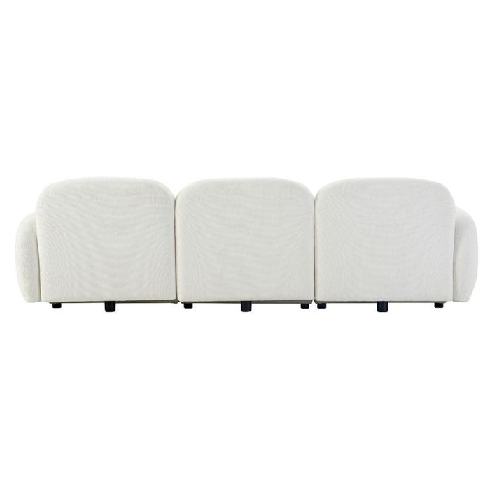 Ramona Modular 3 Seater Sofa - White, Fabric Wood, 261cm