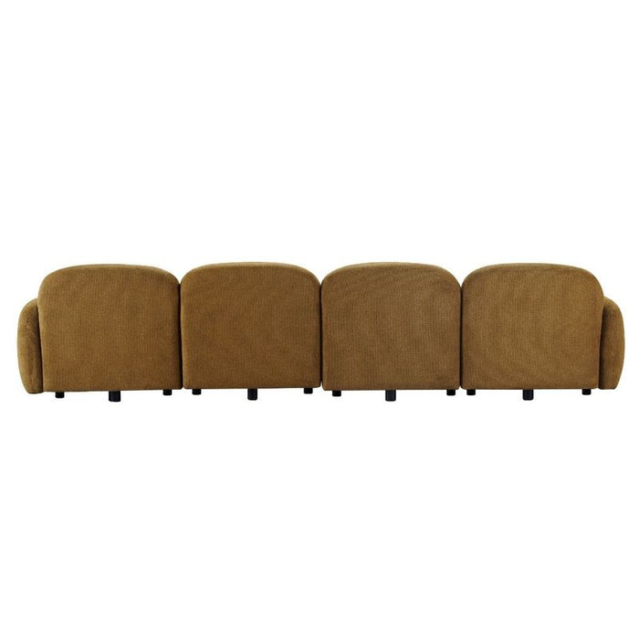 Ramona Modular 4 Seater Sofa - Toffee, Fabric Wood, 338cm