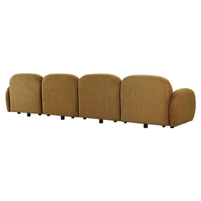 Ramona Modular 4 Seater Sofa - Toffee, Fabric Wood, 338cm