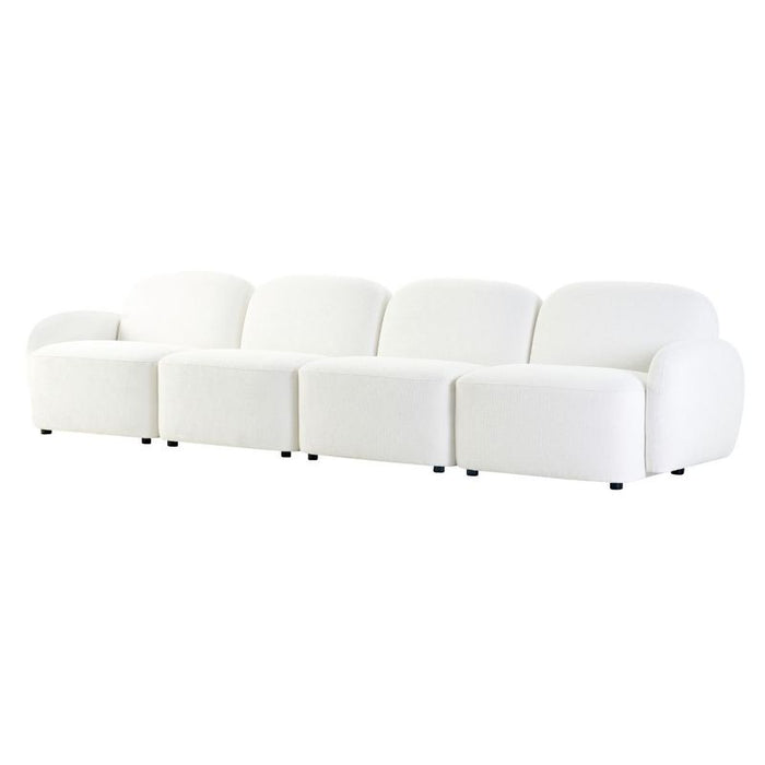 Ramona Modular 4 Seater Sofa - White, Fabric Wood, 338cm